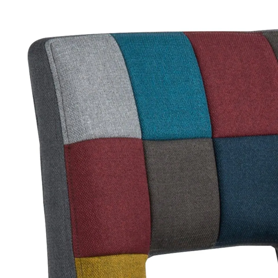 fotel, tkanina, kolorowy, patchwork, wykończenie