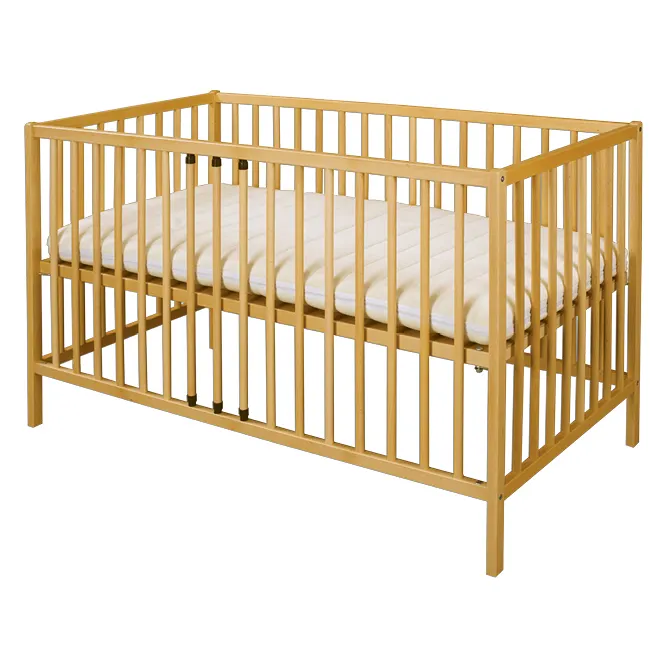 LK143 łóżko S60 W64 D120 buk naturalny DREWMAX — zdjęcie 2