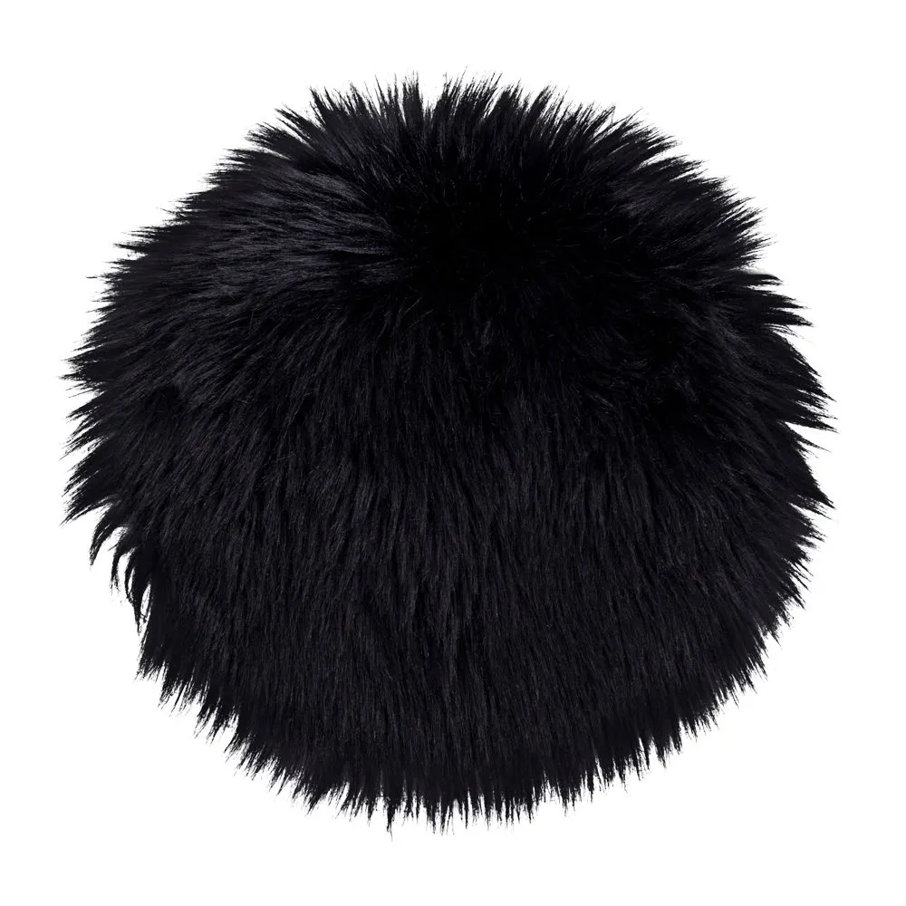 Siedzisko ze skóry jagnięcej sztuczne LAMBSKIN okrągłe fi35 cm czarny