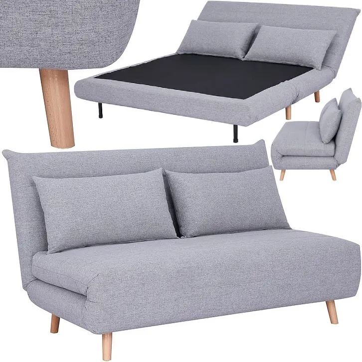 Sofa rozkładana SPIKE II Tap.137 szara buk Signal — zdjęcie 11