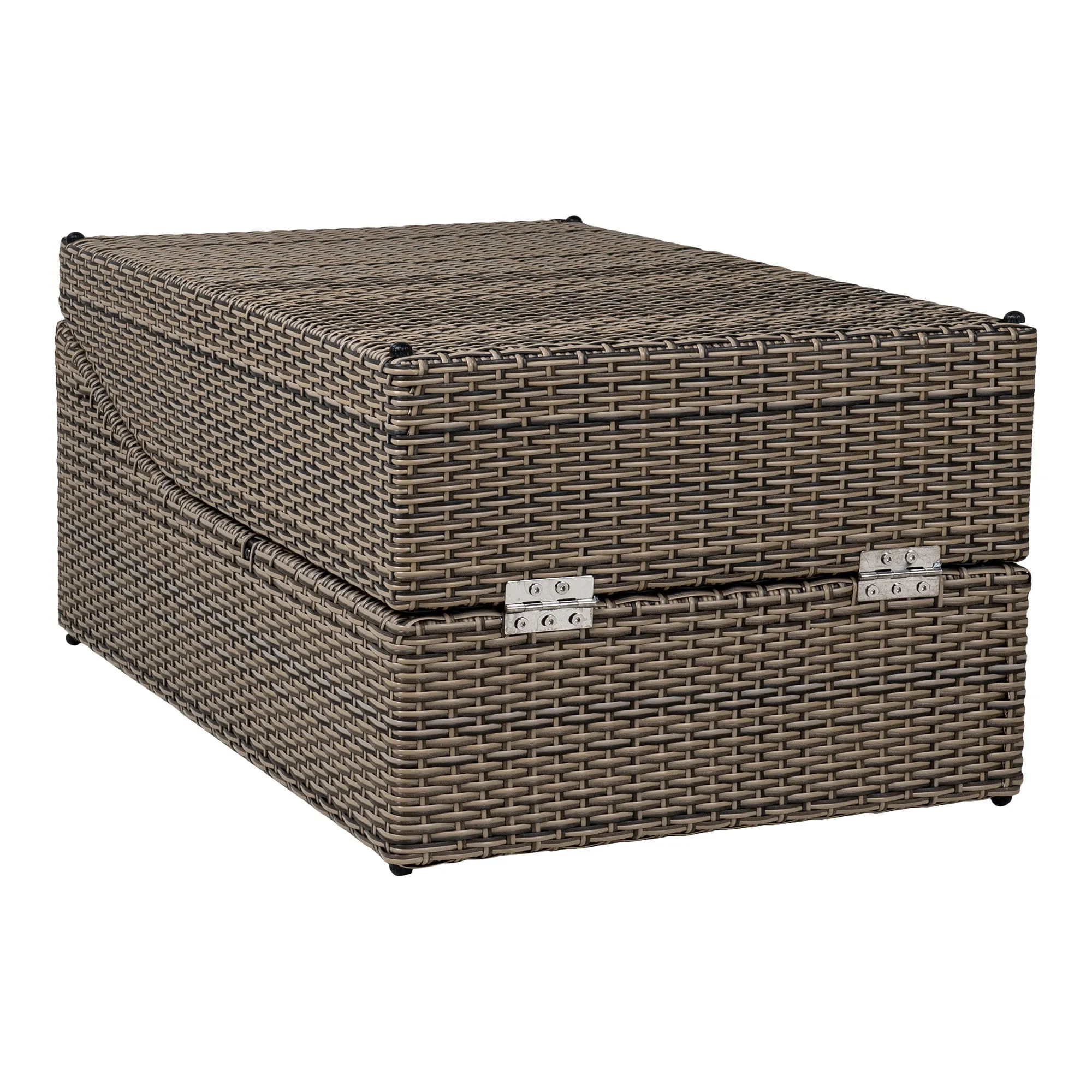 Leżak SPLIT składany z pojemnikiem technorattan szary - 7301030