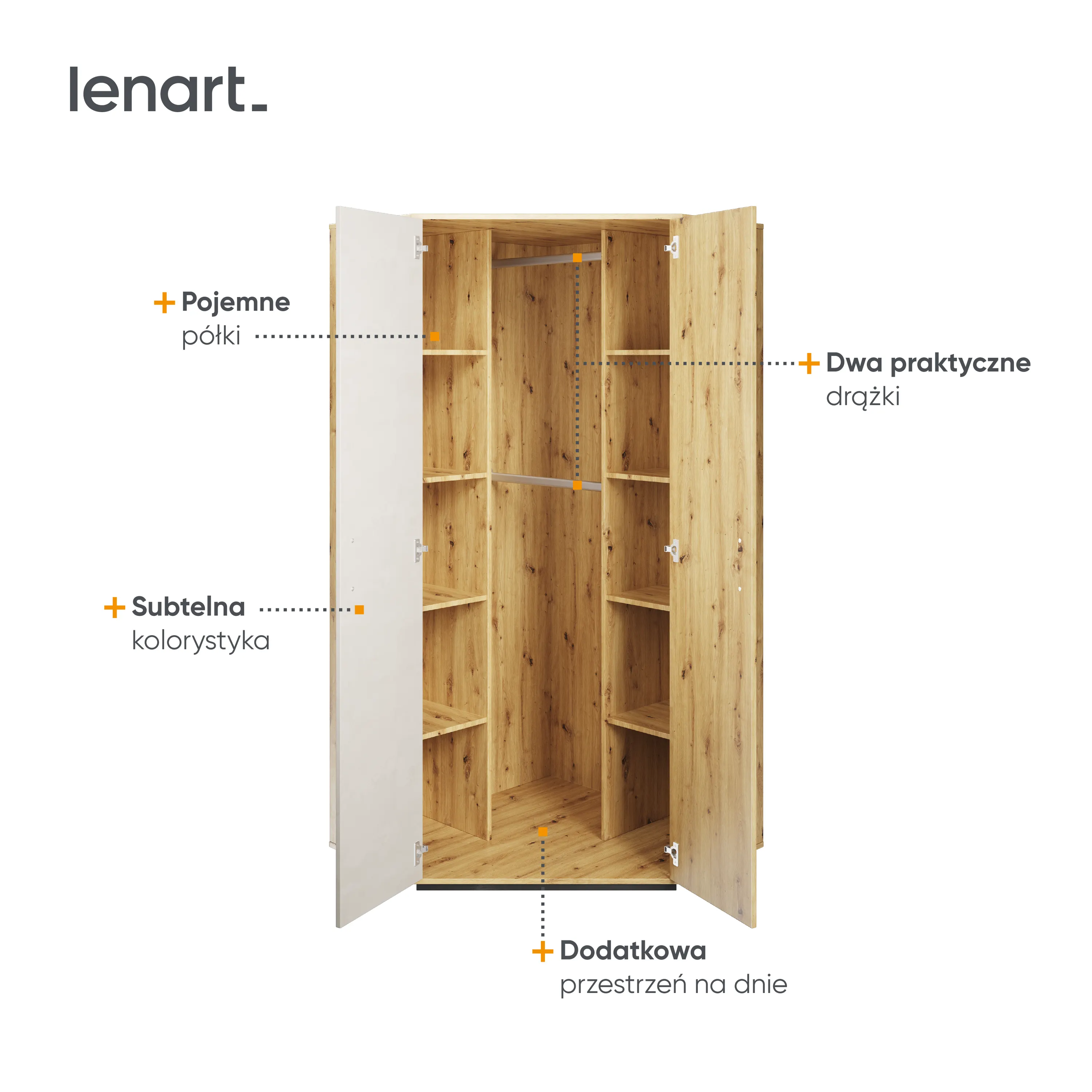 Szafa narożna Qubic QB-01 dąb artisan - QB1DAR