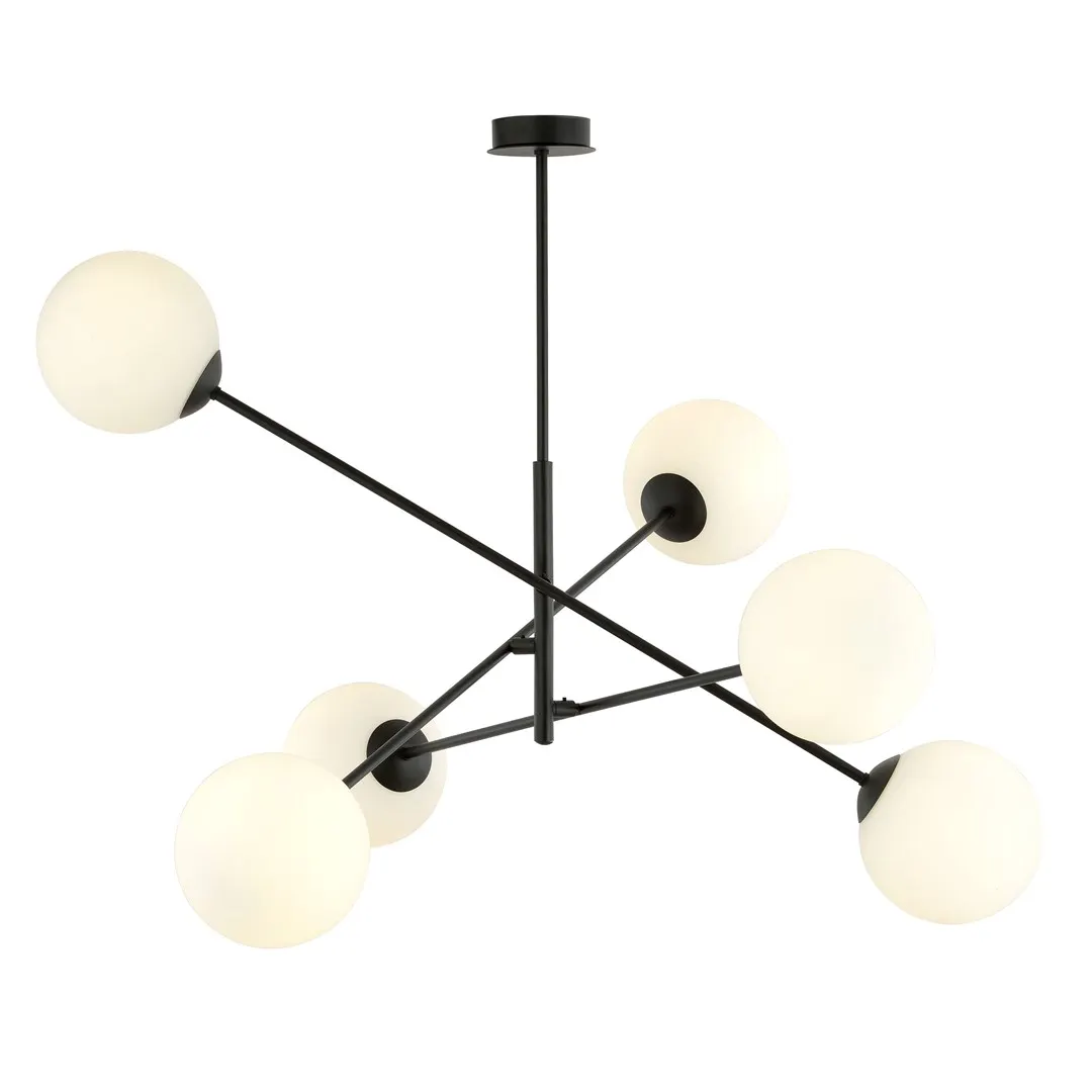 Lampa wisząca LINEAR 6 czarny biały — zdjęcie 2