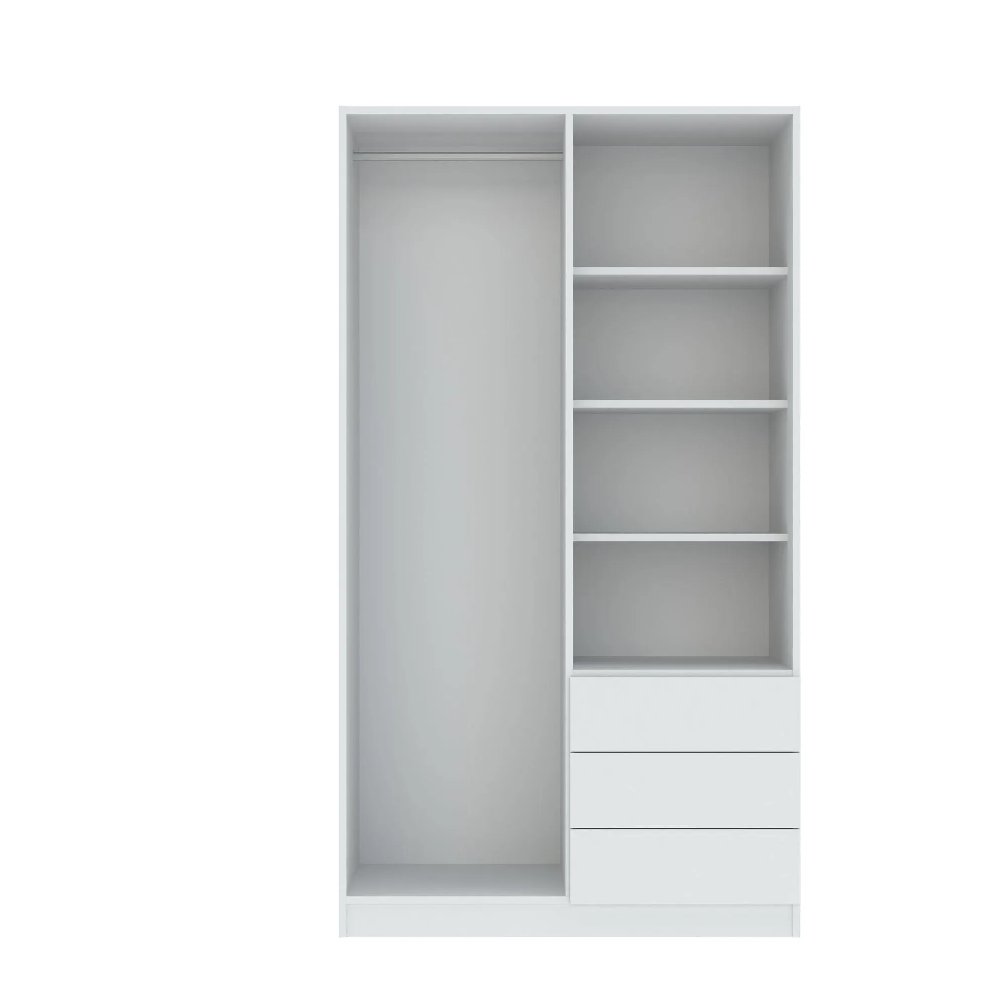 Szafa 2-drzwiowa z 3 szufladami GAYA 97cm biała - INT_5002709BIP