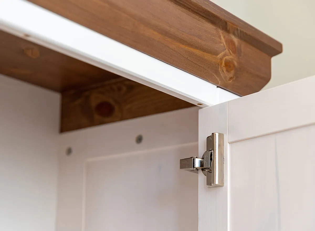 Szafa MARONE ELITE 1-drzwiowa z 2 szufladami - biała, tabacco - PLMEL27/T