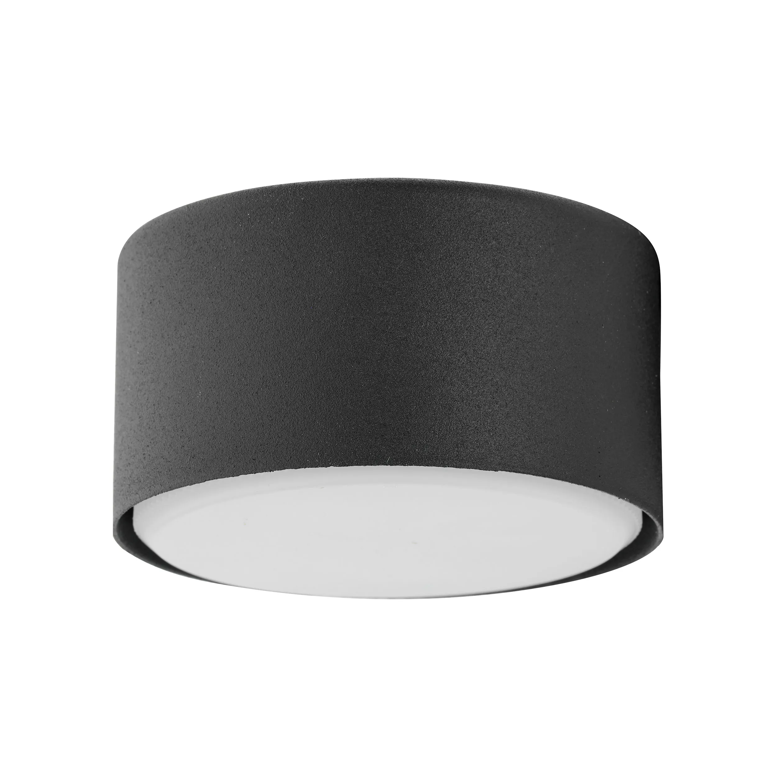 Lampa sufitowa TOP czarna faktura z białym kloszem okrągła 8x4cm - TK_6241
