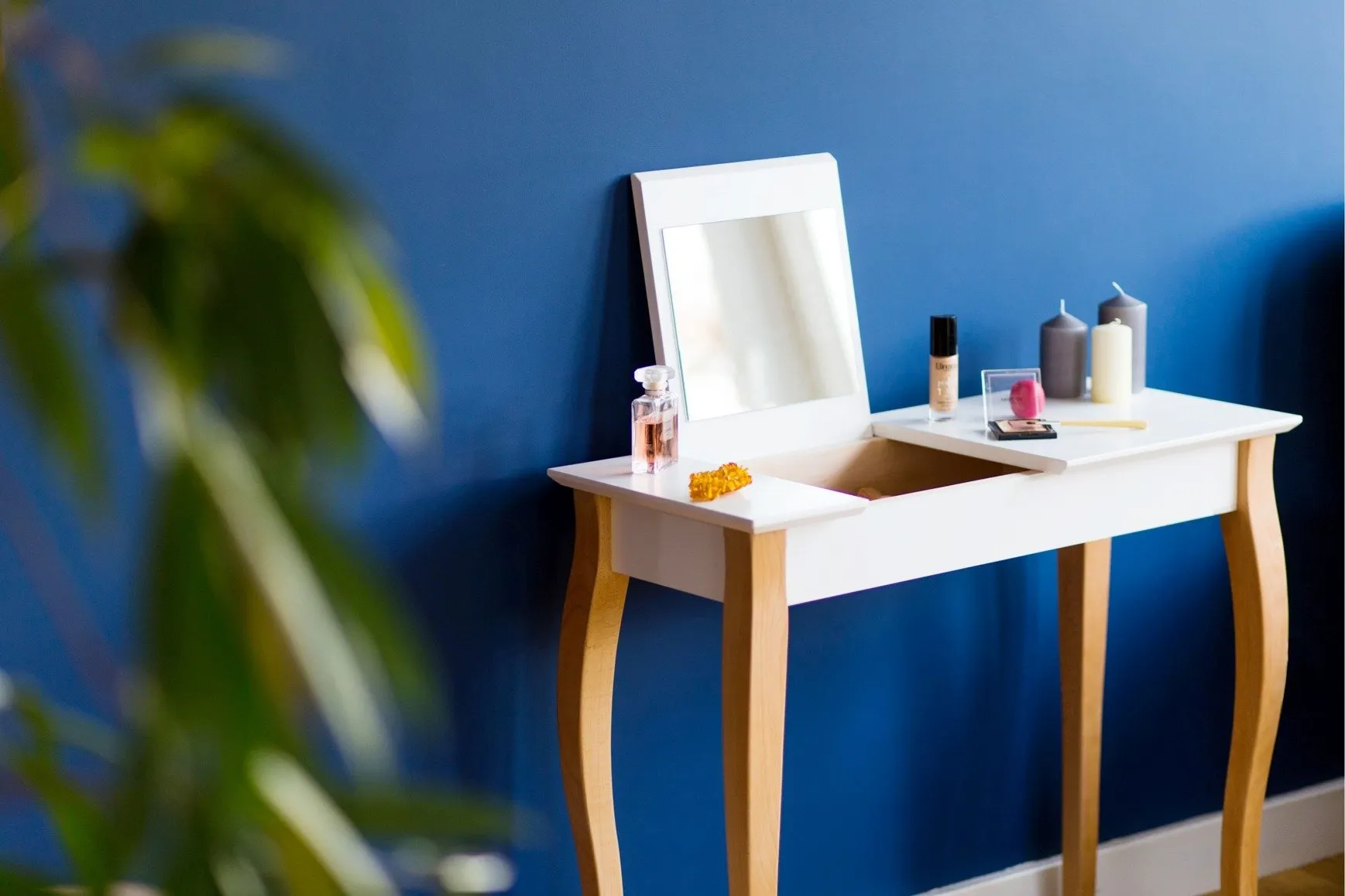 Toaletka z lustrem LILLO 65x35cm granatowy naturalny - RAGABADTM115