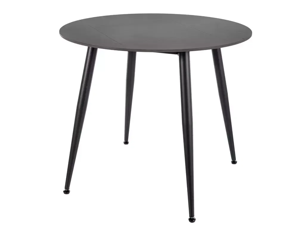 Stół jadalniany ceramiczny RION okrągły 90 cm czarny efekt marmuru Signal