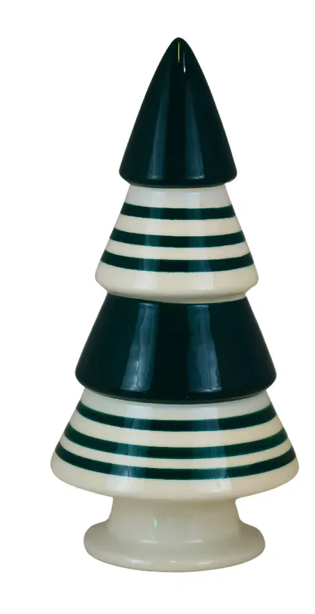 CHOINKA ceramiczna duża 0659 zielono-biała