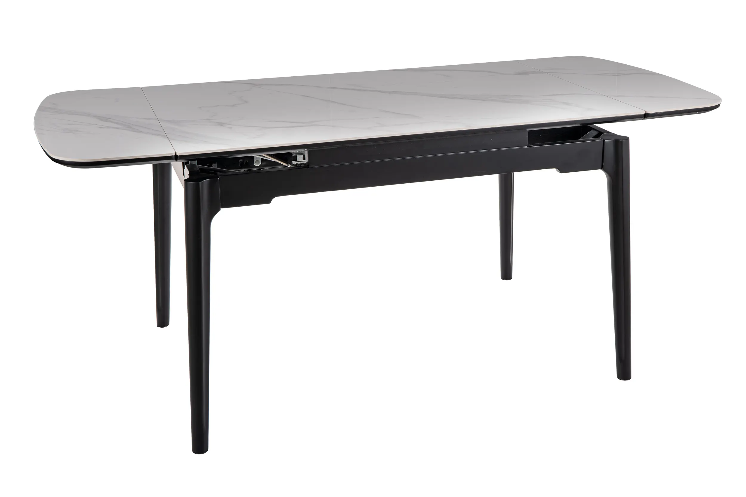 Stół rozkładany SENTO 120(180)x80 biało-czarny - SENTOBC120