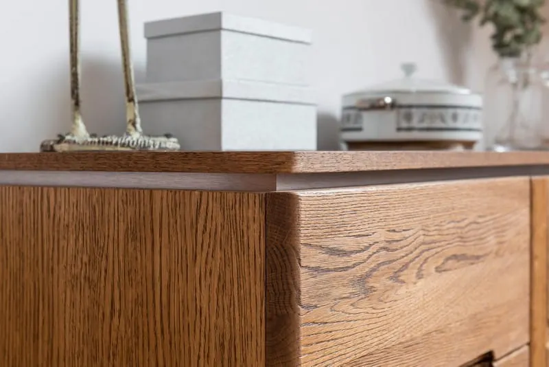 Komoda 2-drzwiowa z 4 szufladami MONTENEGRO 45 drewniana dąb rustical 163x87x42cm - TH-100-0936