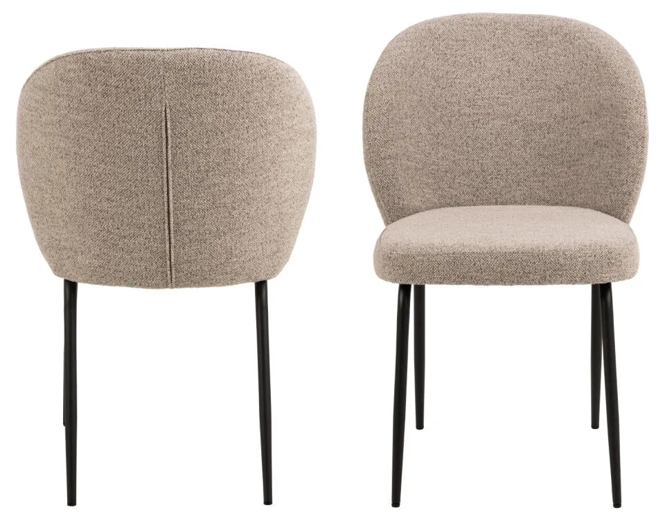 Krzesło Lorella Beżowy- zam. błyskawiczny, Czarny ( zestaw 2 sztuk ) - 0000097828