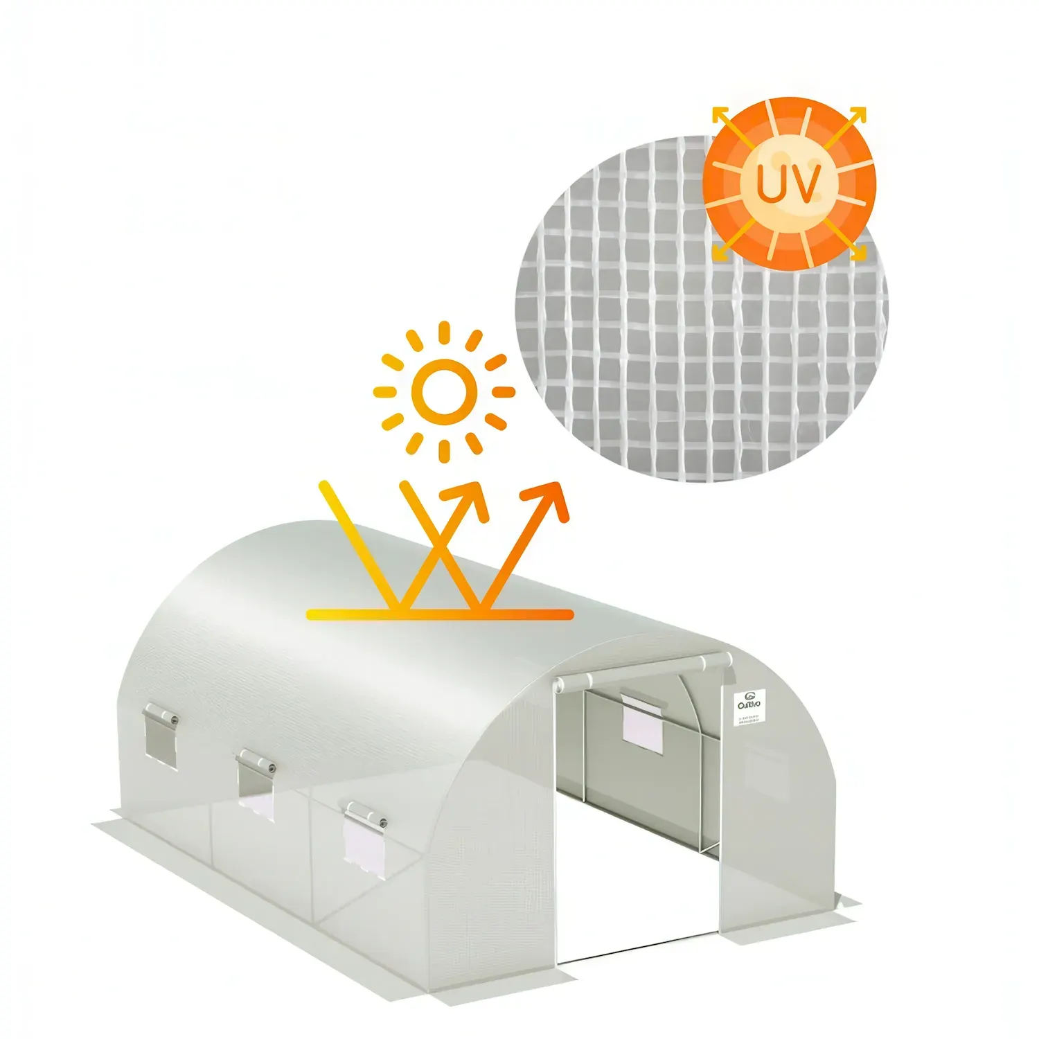 Tunel foliowy CULTIVO 2x4x2m (8m2) 3 sekcje biały - FG001386