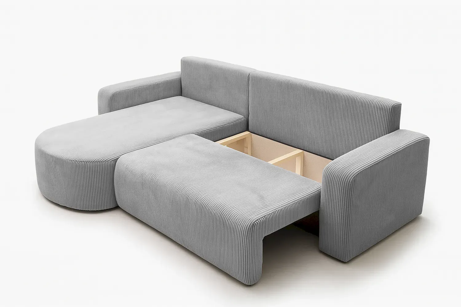 Narożnik uniwersalny BIS rozkładany tkanina Poso 110 jasnoszary - NAROZNIK_BIS_XL_POSO110