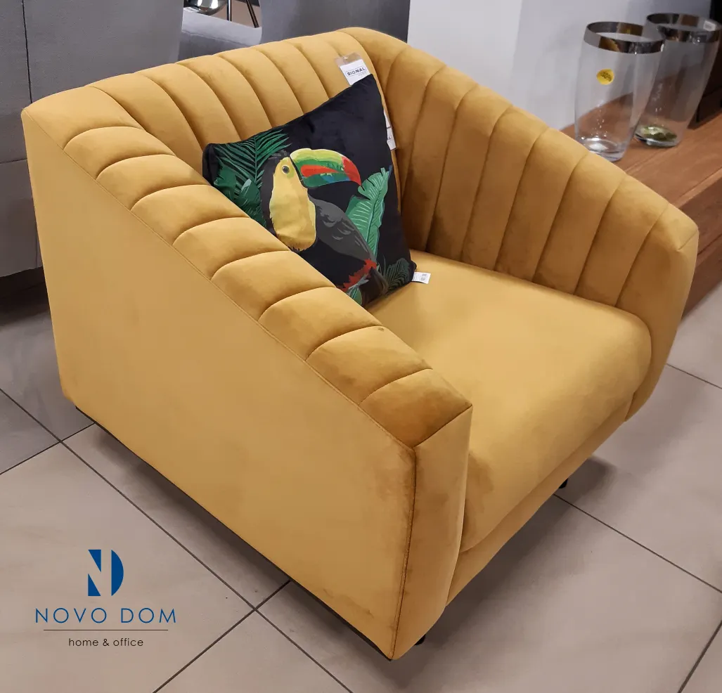 Fotel ASPREY 1 Velvet aksamitny Bluvel 68 curry wenge - ASPREY1VCU68