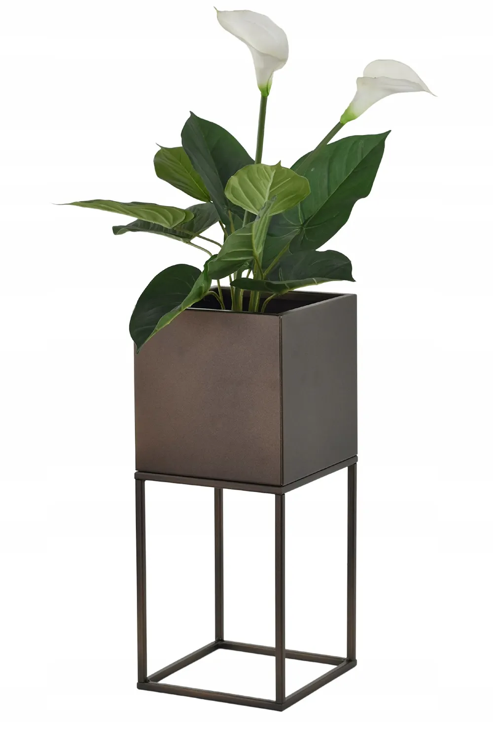 DONICZKA Osłonka na donice metalowa LORIENT S brązowa Słoik, plantator, Roślina doniczkowa, Ceramika, Wazon