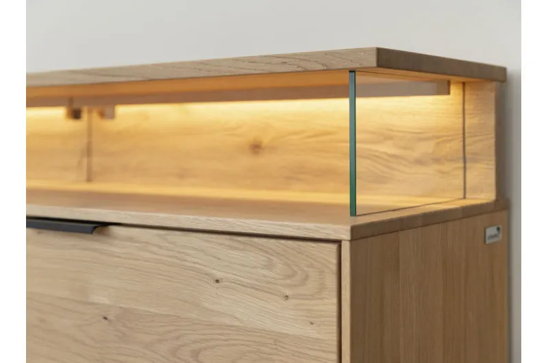 Szafka RTV dębowa wisząca plaster drewna TIRANO Dąb olejowany - ZITIR04H