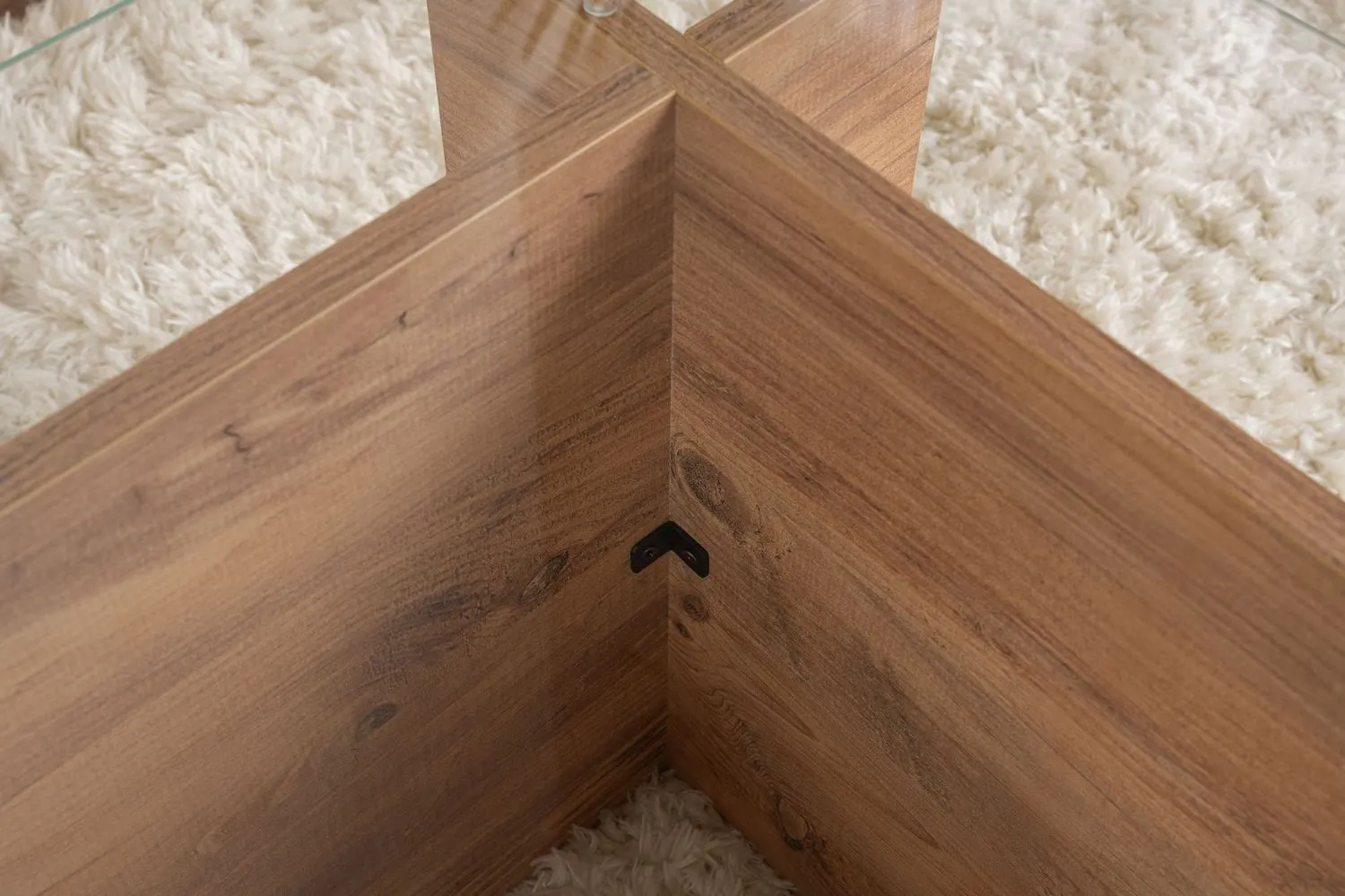 Stolik kawowy VETRINO 65x105 cm szkło hartowane sosna atlantycka - ASI_353NRD1106