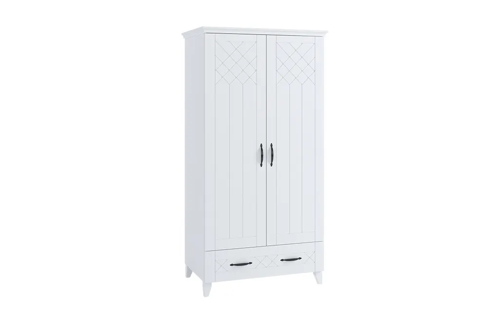 Szafa 2-drzwiowa z szufladą CLASSIC 95x185 biała