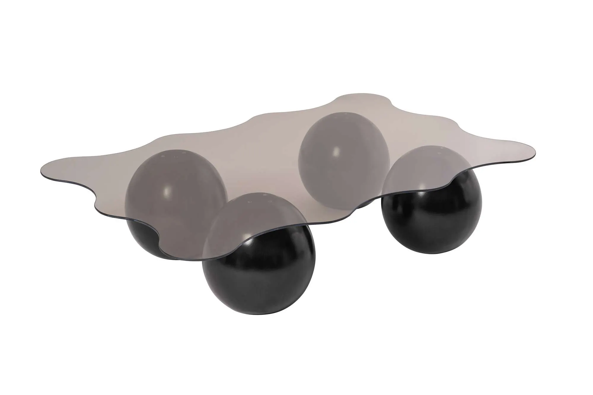 Stolik kawowy NOXA 80x120 cm nogi kuliste czarne blat brązowy