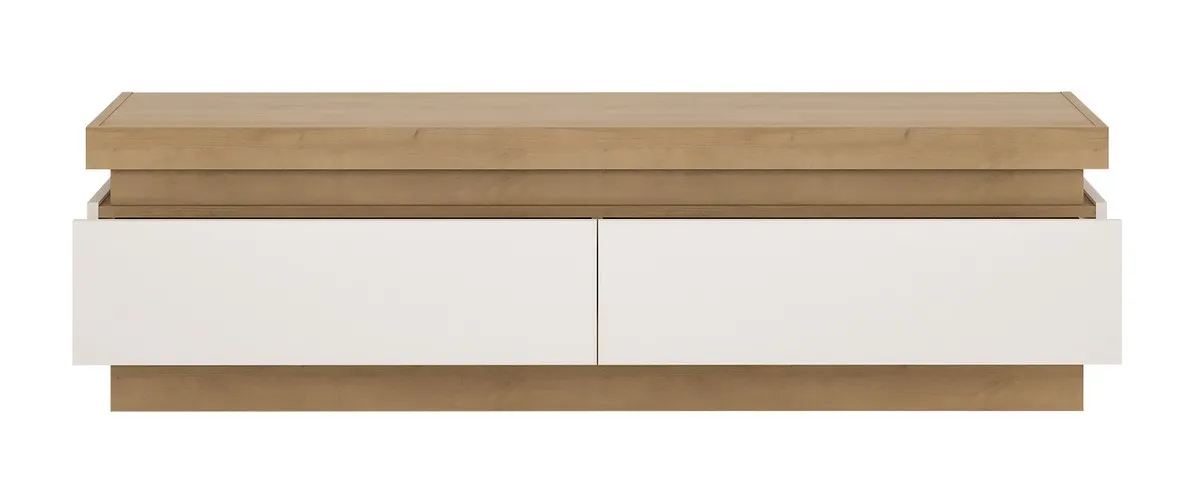 KOMODA RTV Z SZUFLADAMI LYON LYOF01 DĄB RIVIERA JASNA / BIAŁY HG - 6001114000001