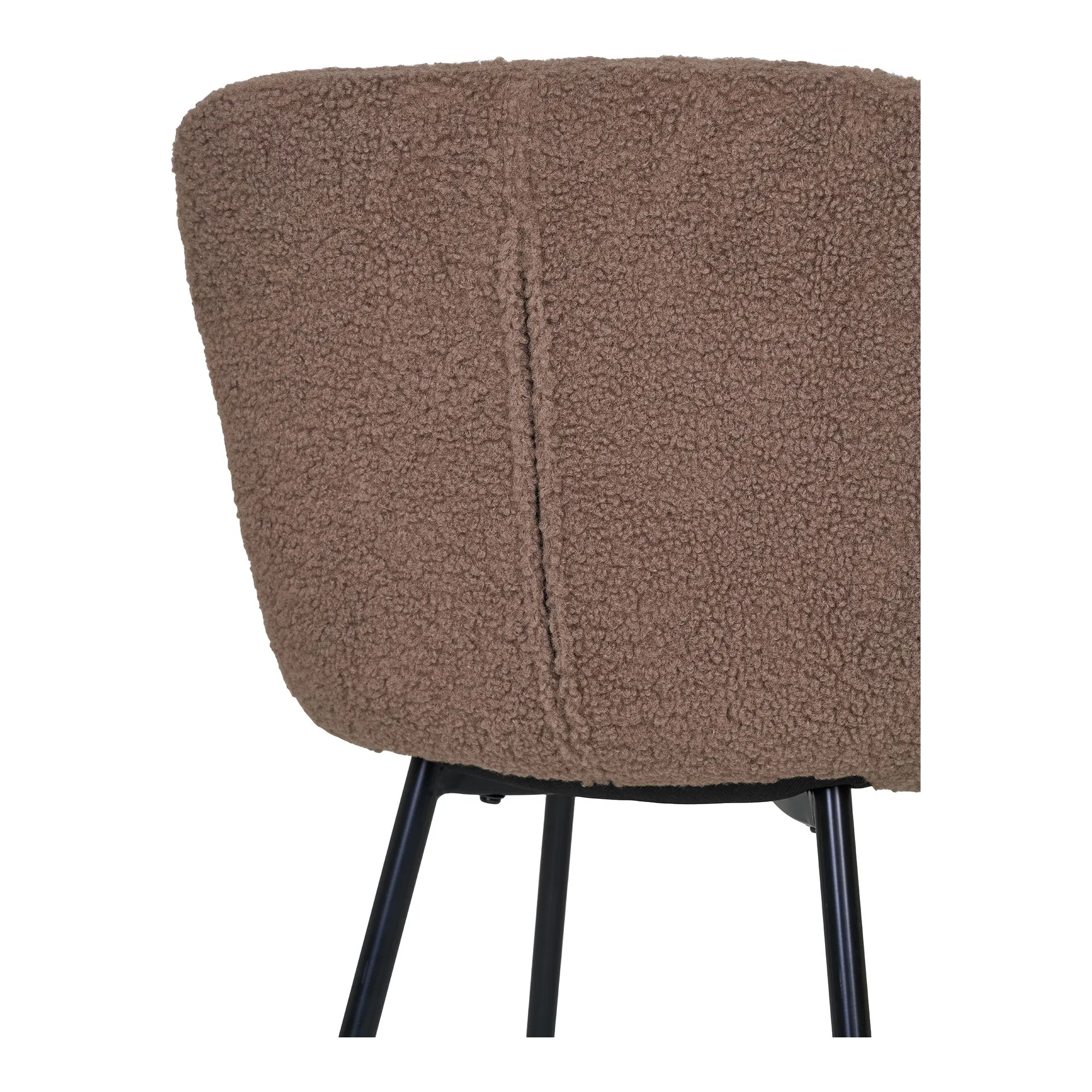 Krzesło tapicerowane HALDEN sztuczne futro - brązowy, czarny - 1001107