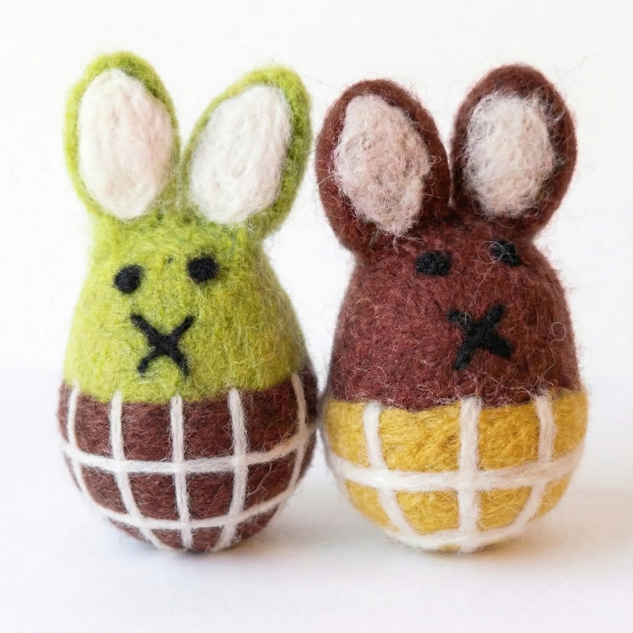 filtrowane króliczki, feltowaana igłowa zabawka, rękodzieło zabawka, wzór jajka, miękka rzeźba