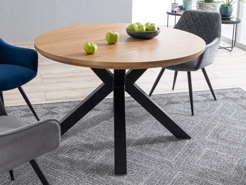 Stół loft okrągły RITMO dąb/czarny 120x120 Signal — zdjęcie 7