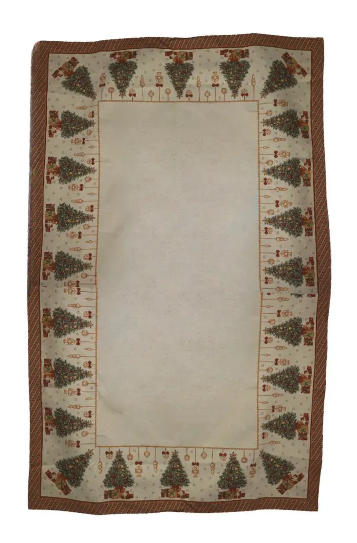 Obrus świąteczny w choinki 140x240 wielokolorowy