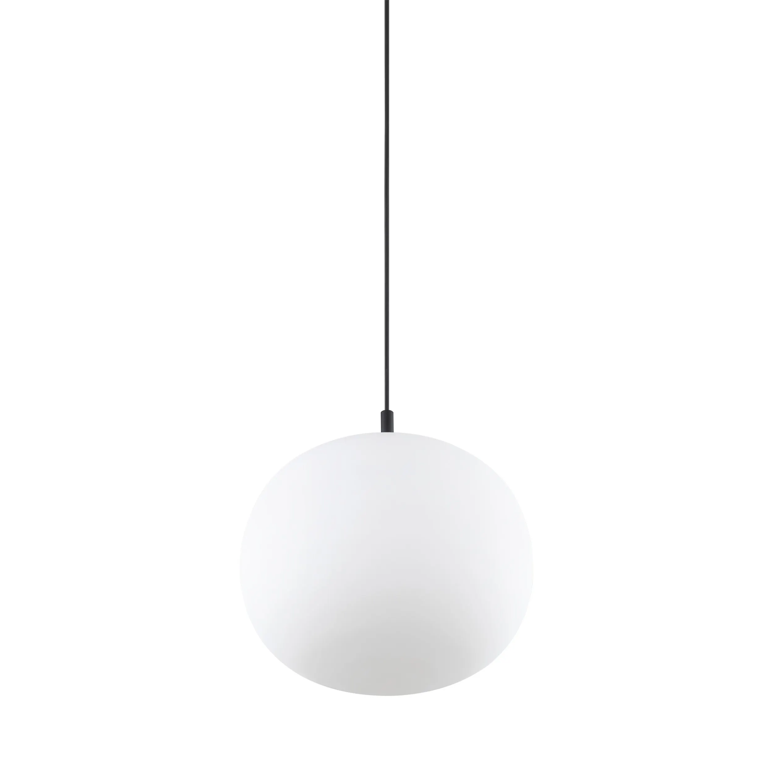Lampa wisząca VIBE czarna z białym okrągłym szklanym kloszem 170x30cm - TK_4789