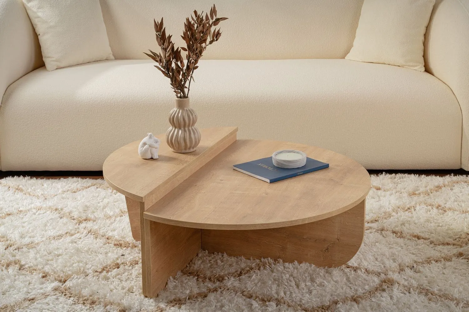Stolik kawowy 2-elementowy ORION 90x90 cm dąb naturalny — zdjęcie 2