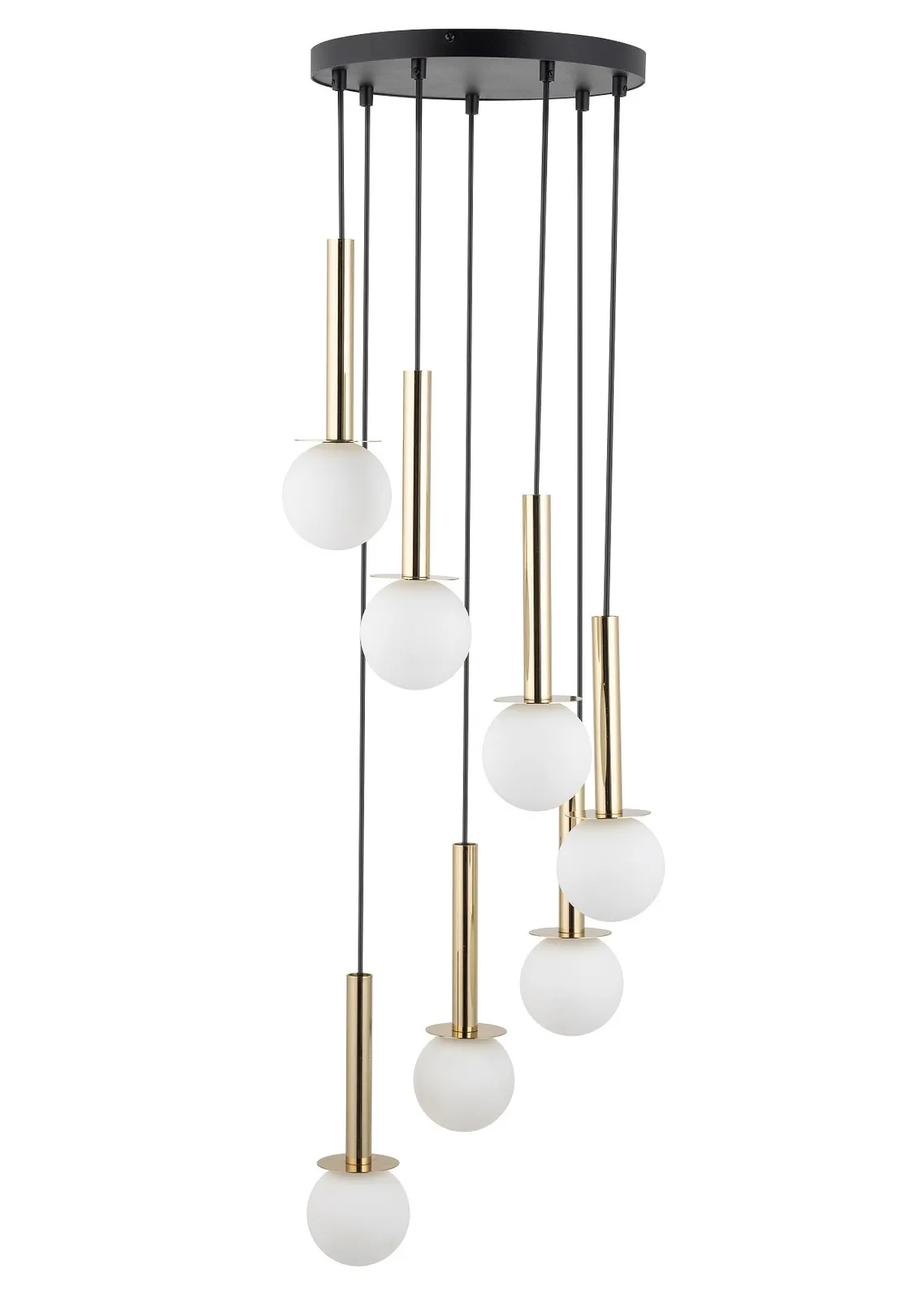 Lampa wisząca DAISY 7 czarno-złota Żyrandol, Lampa