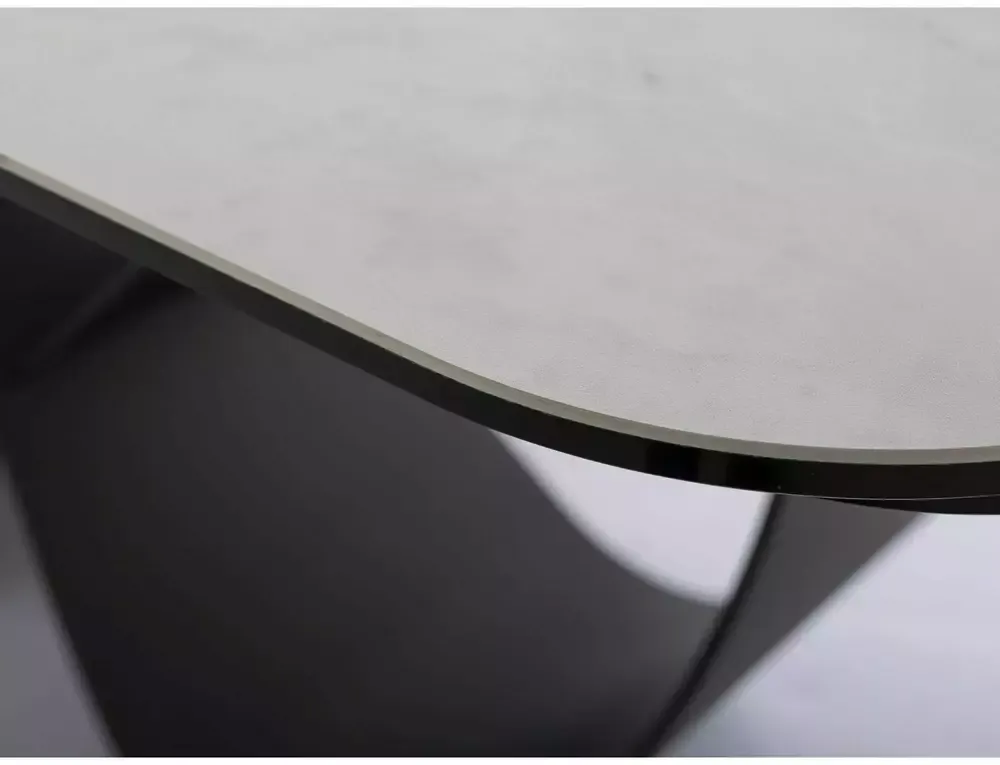 Stół rozkładany INFINITY CERAMIC 95x160(240) Nature Cloud biały mat stelaż czarny - INFINITYBC160