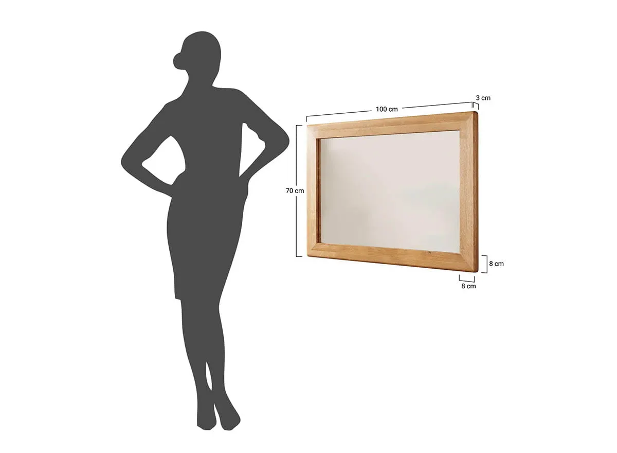 Lustro dębowe do przedpokoju mniejsze Gialo 70x100x3 cm - 2SGIA06
