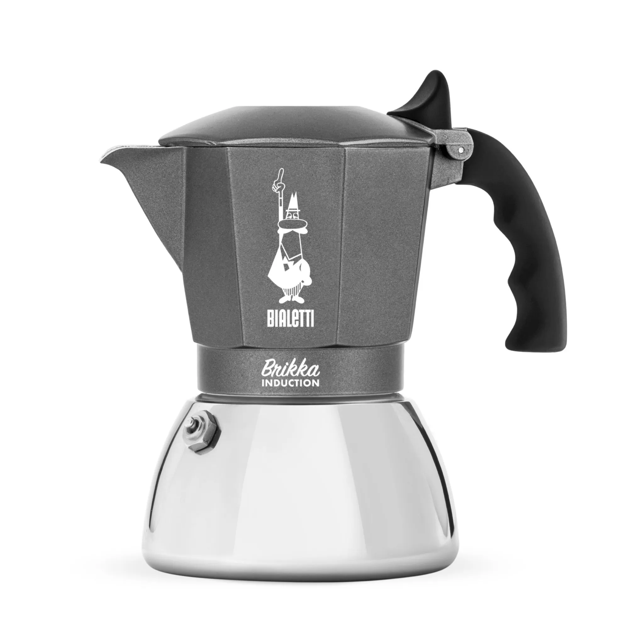 Kawiarka do kuchenki indukcyjnej BRIKKA 4tz 180 ml szara BIALETTI Kawiarka do kuchenki indukcyjnej BRIKKA 4tz 180 ml szara BIALETTI