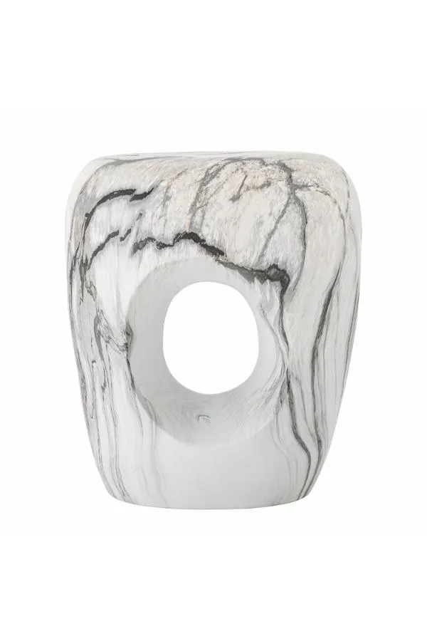 ceramiczny wazon, wzór marmurowy, biały wazon, otwór w środku, nietypowy kształt