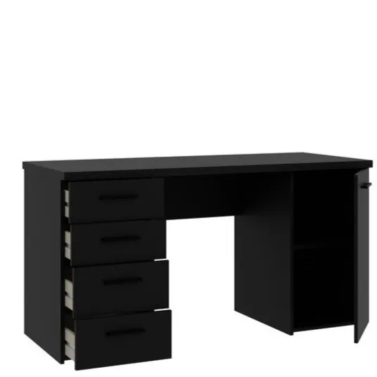Biurko NET106 z szafką i 3 szufladami - czarny - MT926-Z13M