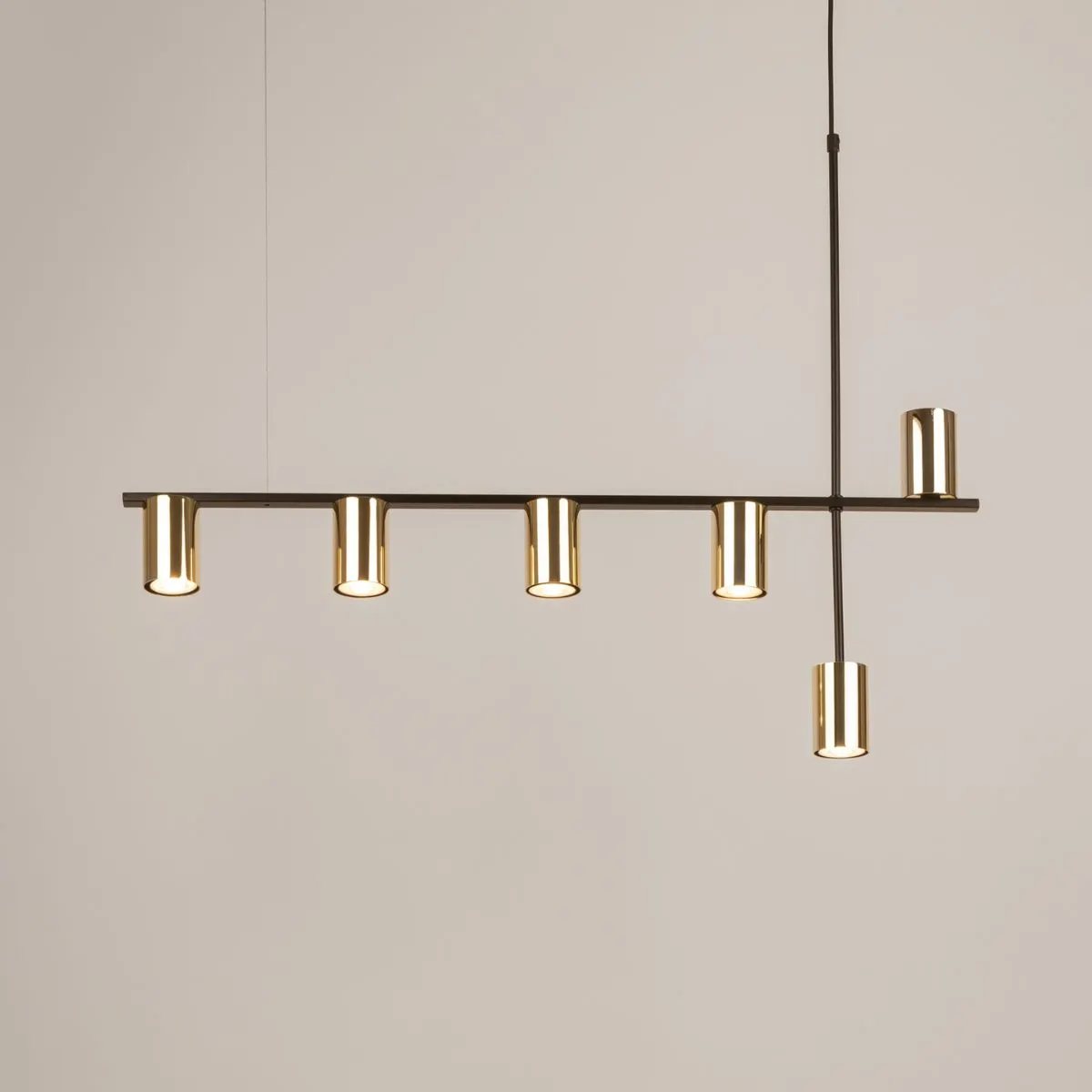 Lampa wisząca VENDO 6 czarna mosiądzowana - SI_33696