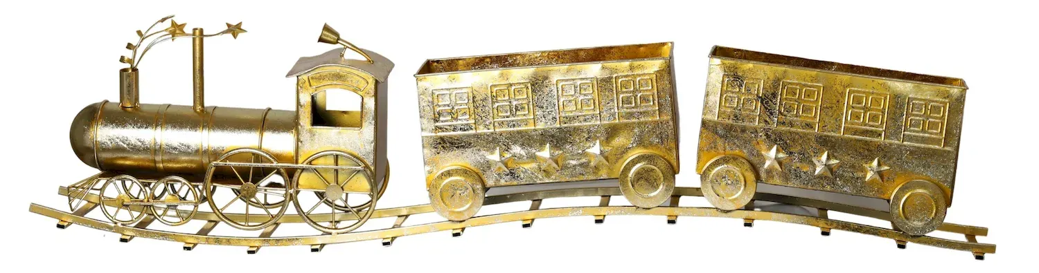 POCIĄG metalowy DUŻY 5439 złoty