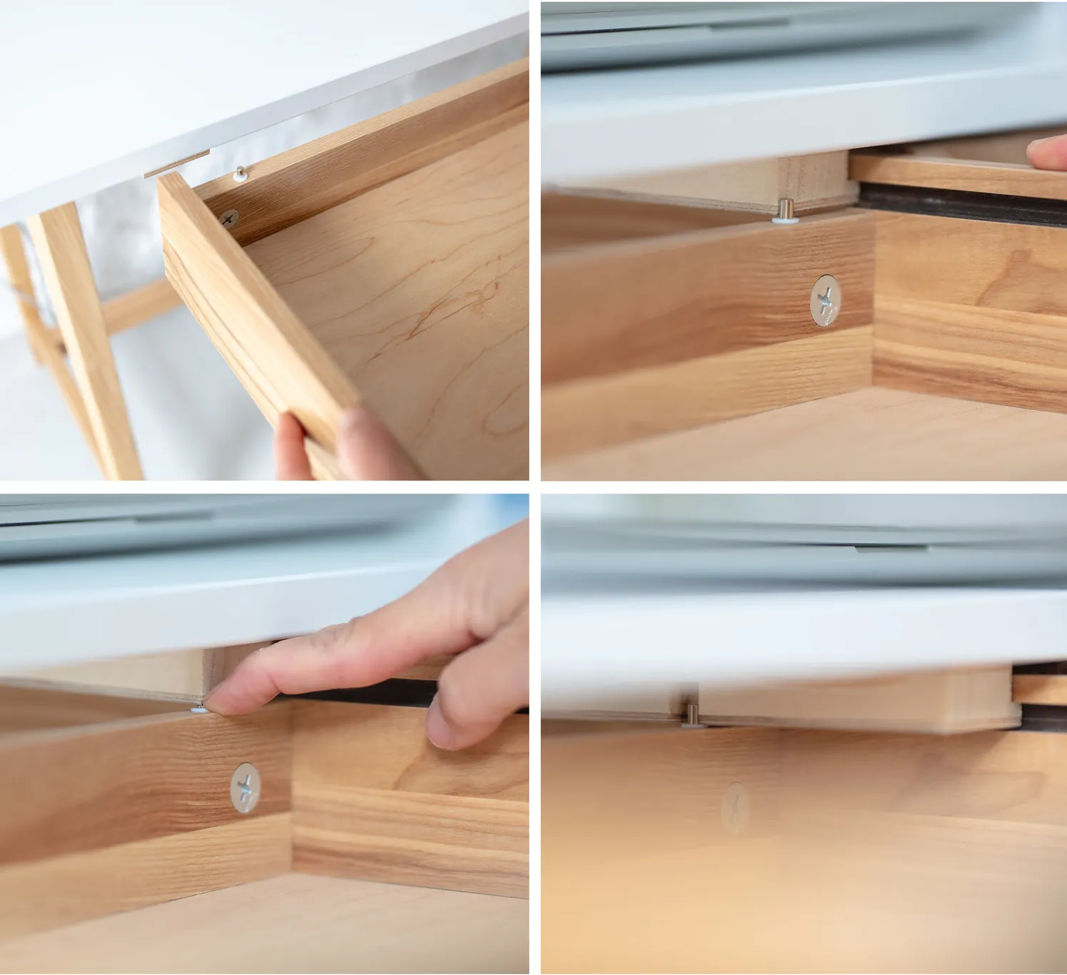 Biurko z szufladą i panelem LUKA 65x50 jasnoszare/jesionowe nogi - RGB_WDLUK18_DRAW