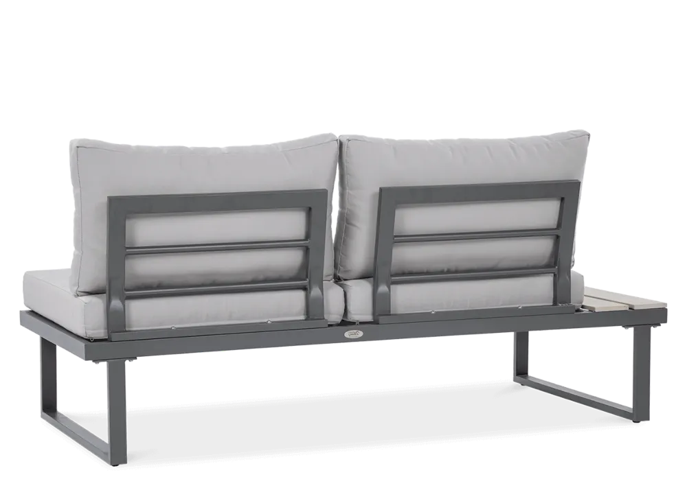 Narożnik ogrodowy modułowy EMERSON ze stolikiem jasnoszary - FG003443
