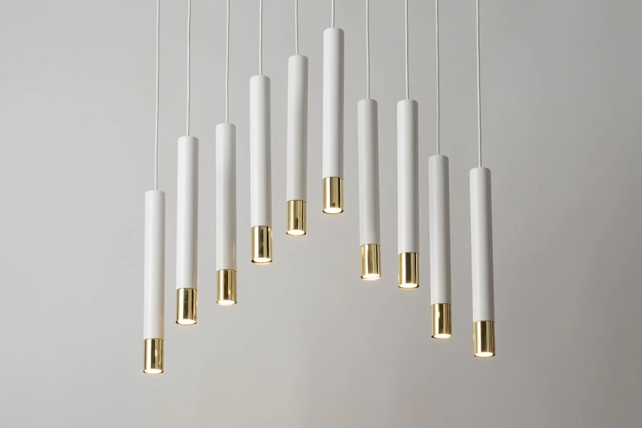 Lampa wisząca SOPEL GRAND 10 biało-złota - SI_33392