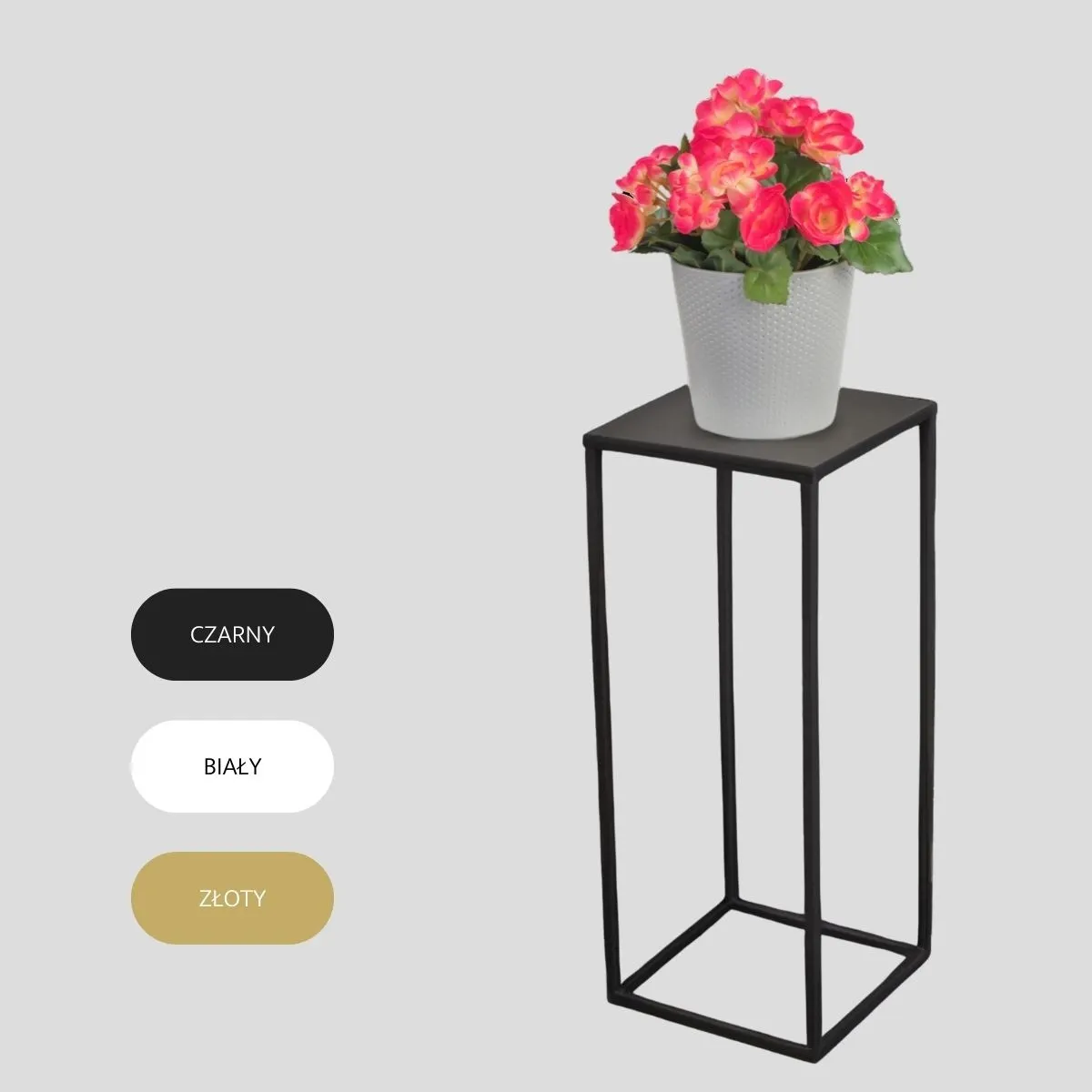 Kwietnik stojący metalowy EVRON L czarny - LD_TZ000089