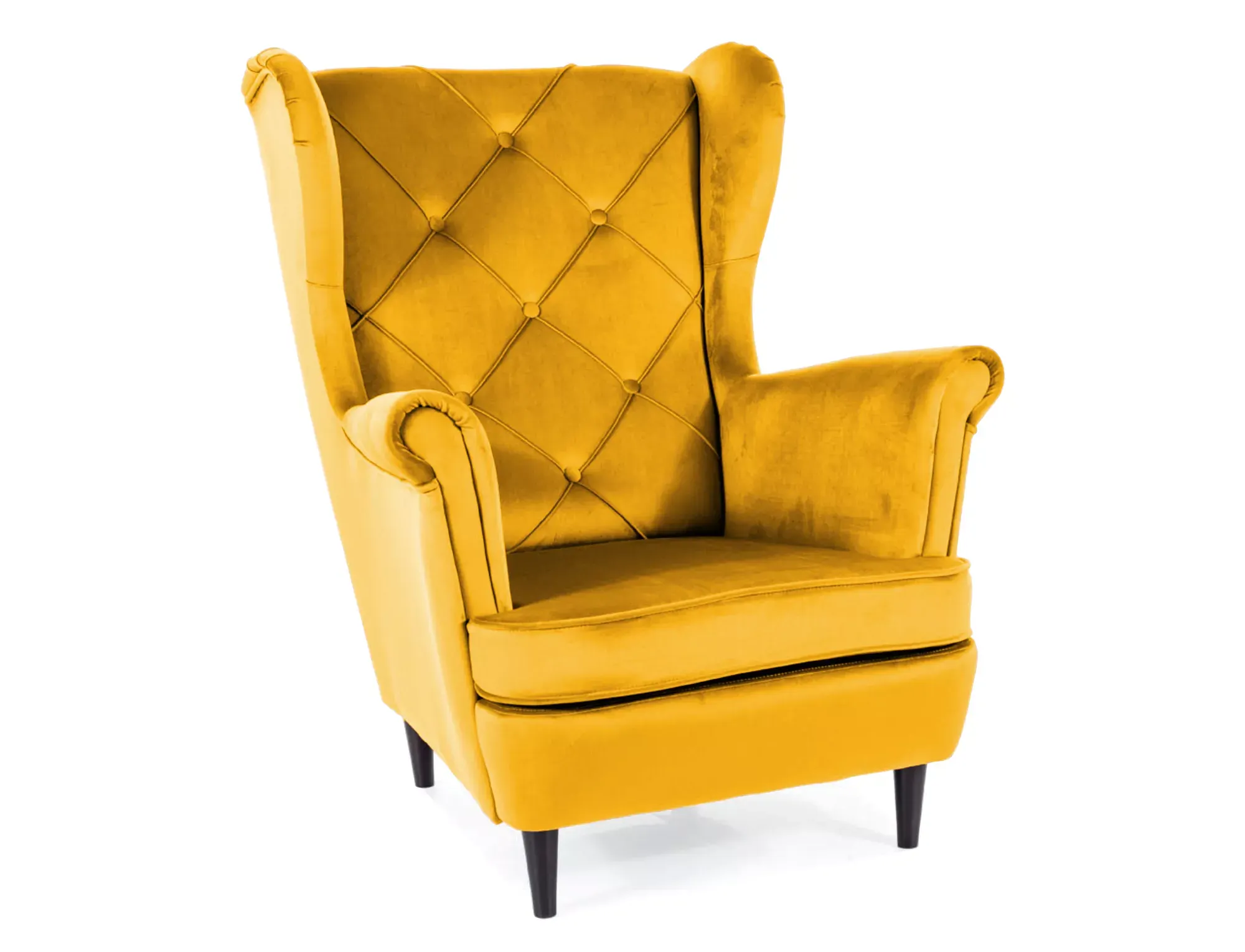 Fotel LADY VELVET Bluvel 68 curry wenge Signal