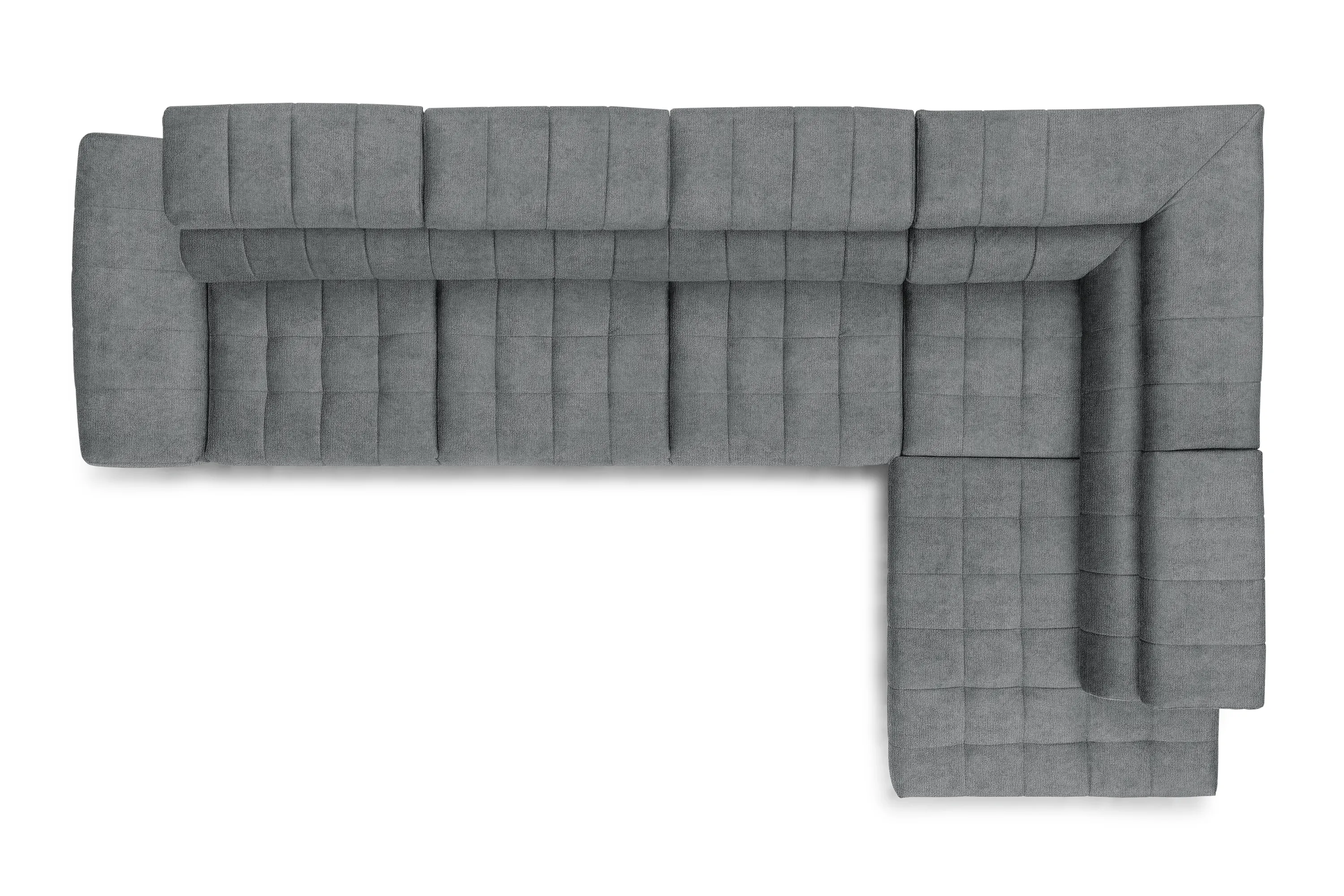 Narożnik prawostronny VALORIS MAXI regulowane zagłówki i podłokietniki tkanina Perfect harmony 85 szary - B_168602