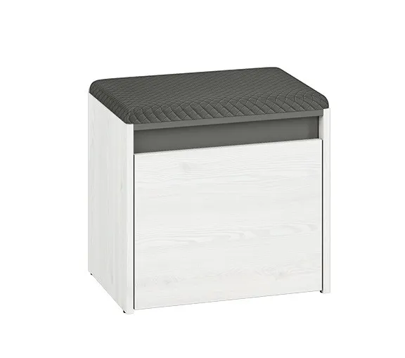 Szafka na buty z siedziskiem HYGA 01 sosna śnieżna, antracyt 50x47x34 — zdjęcie 2