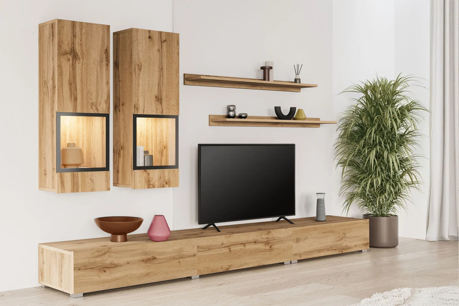 Meblościanka 5-częściowa BAROS 10 dąb wotan - 24N0BM10