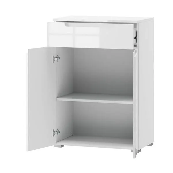 Szafka SELENE 19 2-drzwiowa z szufladą biały połysk 110x70x40cm - TH-100-0338