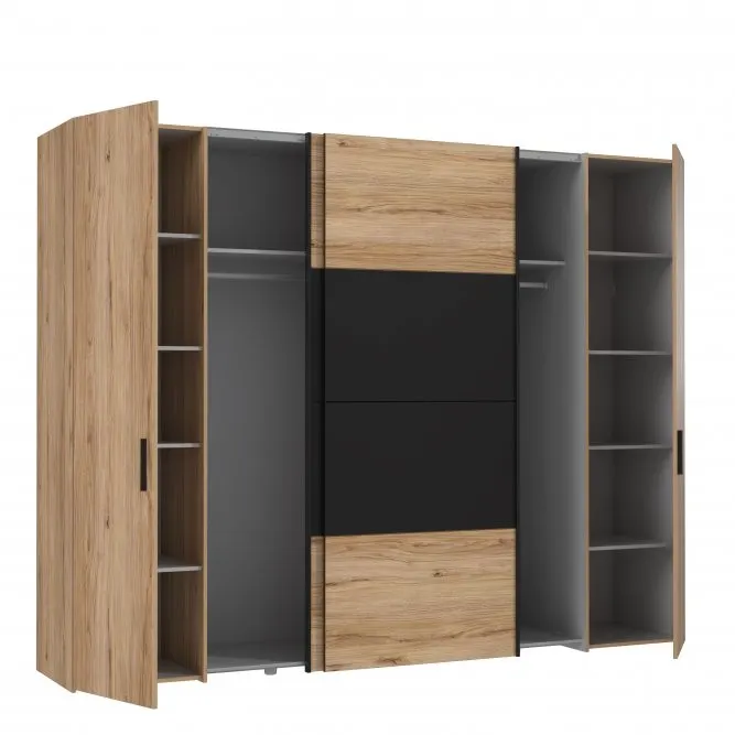 Szafa przesuwna 4-drzwiowa DALATE 200x210 dąb katania - DKSS32411-M267