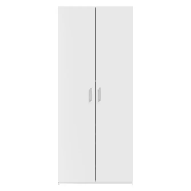 Szafa 2-drzwiowa HOME NOOK 2 drążki i półki 90cm biała — zdjęcie 2